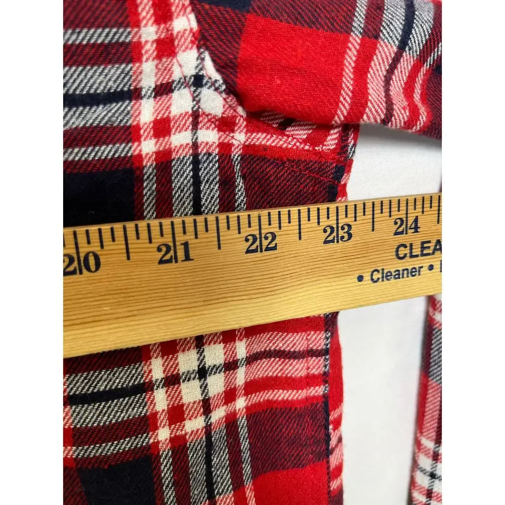 Realtree Staghorn Creek Men’s L Red Black Plaid Long Sleeve Flannel Button Shirt